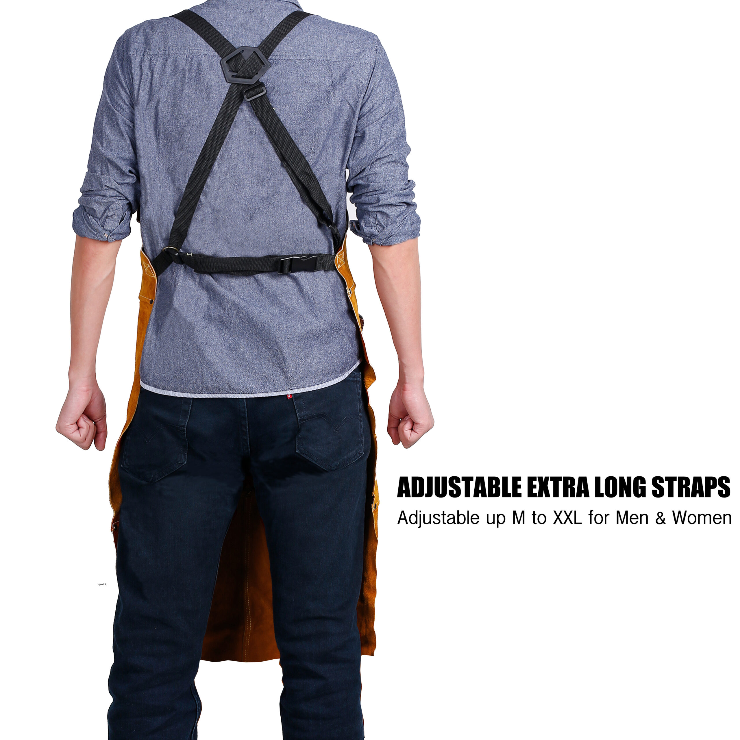 Heavy Duty Workshop Apron for Men NXLWXN Leather Welding Apron with Pocket 