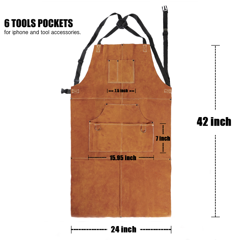 Resistant & Flame Resistant For Wedling BBQ Details about   Leather Welding Work Apron 